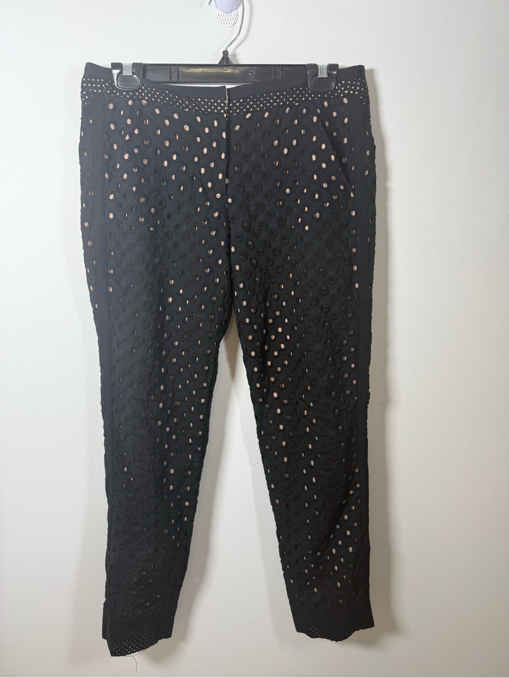 TRINA TURK | Black Eyelet Cropped Pants Size 4